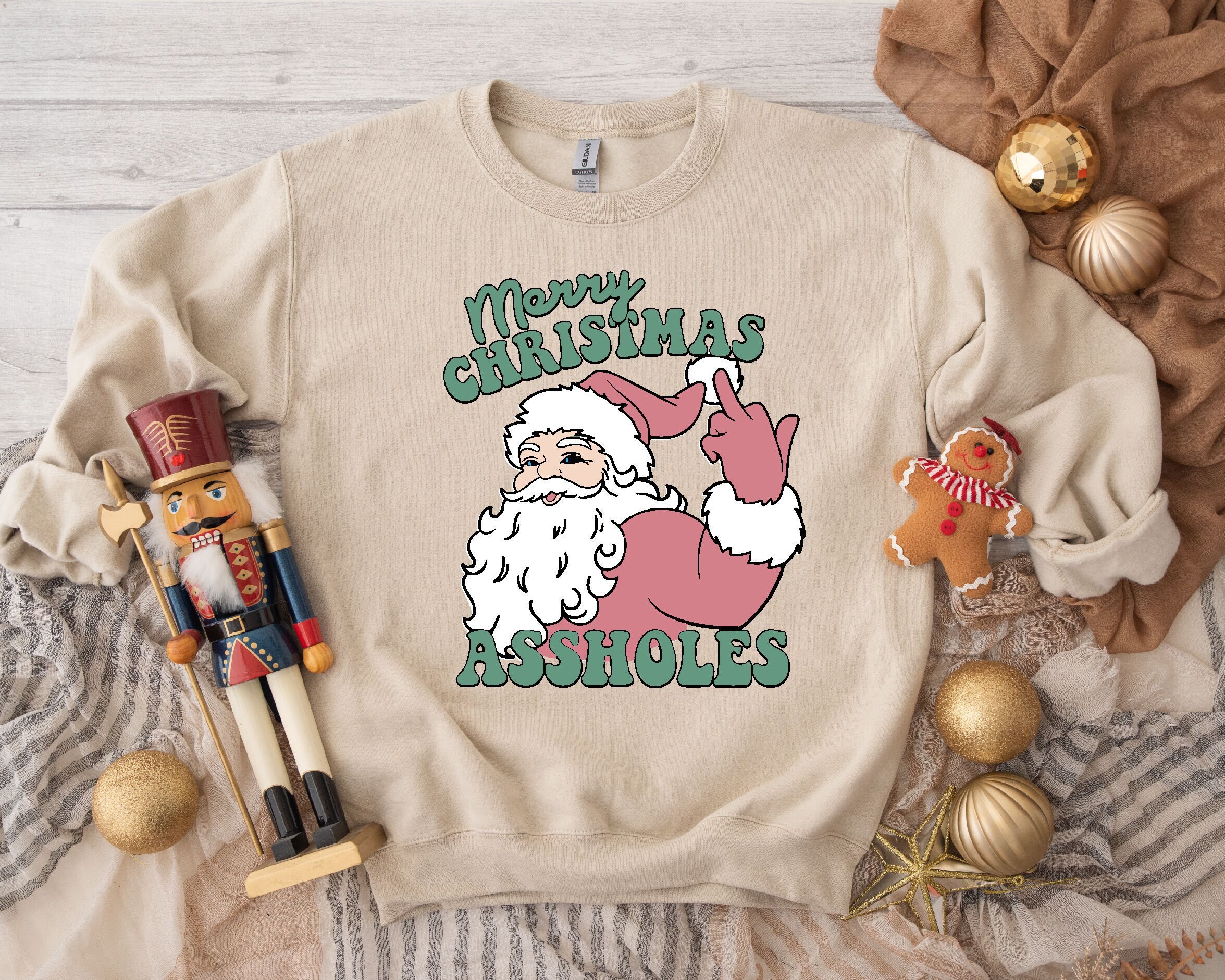 Santa roasting reindeer sweater best sale