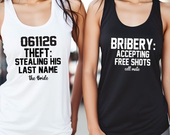 Crime Bachelorette Party Shirts: Funny Criminal Bridesmaid Mug Shot