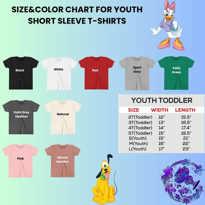 a t - shirt size chart for a child's t - shirt
