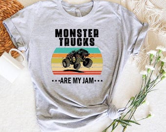 Monster Trucks are My Jam T-Shirt: Retro Style - Soft, Comfortable Fit