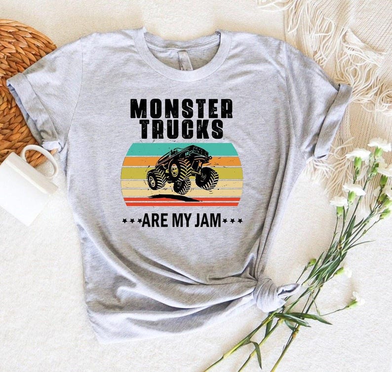 Monster Trucks are My Jam T-Shirt: Retro Style - Soft, Comfortable Fit Bild 1