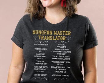 Dungeon Master Translator Shirt: D&D RPG Tabletop Tee