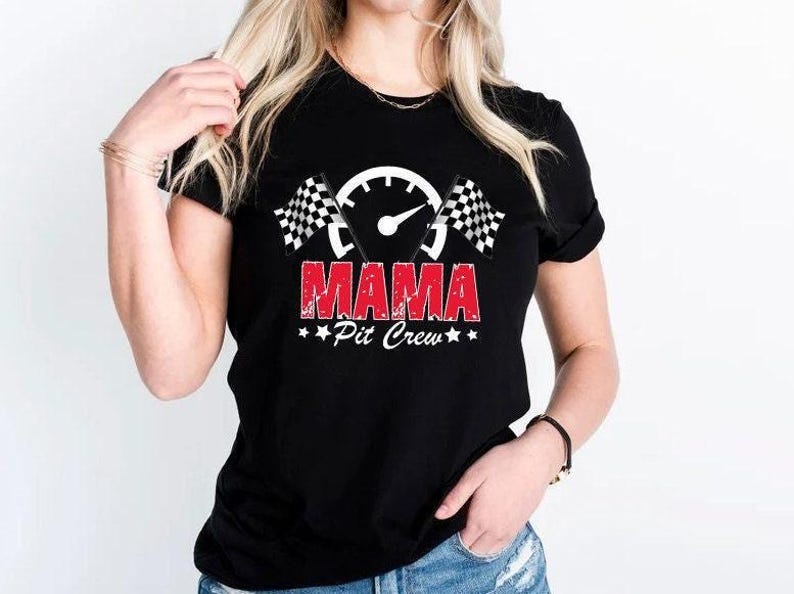 Matching Pit Crew Mama Shirt: Custom Race Car Birthday Outfit 画像 2