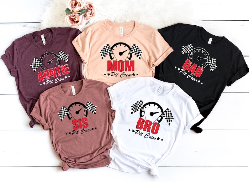 Matching Pit Crew Mama Shirt: Custom Race Car Birthday Outfit 画像 1
