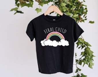 Feral Child Tee: Fun Rainbow Shirt for Toddlers (Unisex Sizes)