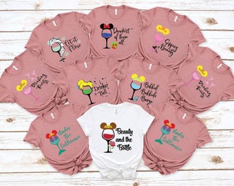 Disney Drinking Shirts, Disney Drinking Around The World T Shirt, Epcot Food And Wine Top, Disney Wine Tshirt, Drinking Team Tee Shirts