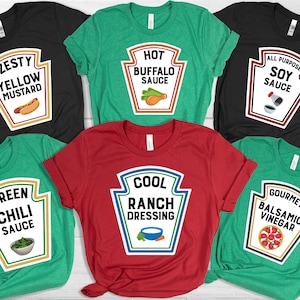 Condiments Halloween Group Costume Shirts, Christmas Group Condiments Matching Shirts, Thanksgiving Costume, Condiments Women Team Shirts