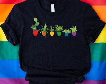 Plant LGBTQ Pride T-Shirt, Gender Neutral Ally Shirt