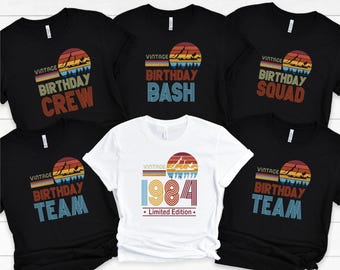 Vintage 1984 Birthday Shirt: Custom Group Party Tee