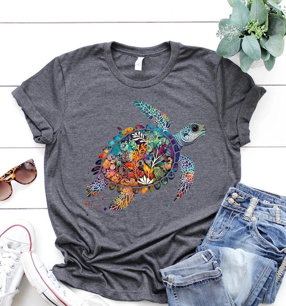 Watercolor Sea Turtle Shirt: Colorful Ocean Life Tee