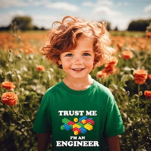 Trust Me I&#39;m An Engineer Shirt,Building Blocks Shirts,Building Block Family Group Shirts,Construction Lover Kids Shirt,Builder Kids T-Shirt