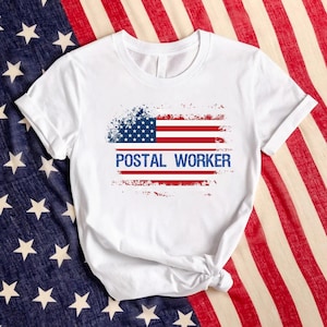 US Flag Postal Worker T-Shirt: Mail Carrier Gift