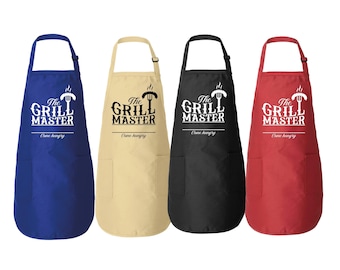The Grill Master Apron, BBQ Apron Gift For Father Day, Grill Apron, Adjustable Apron with Pockets, Great Chef Apron For Men, Grill Dad Gifts
