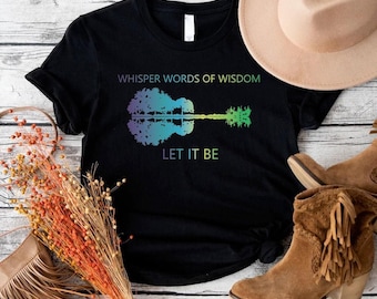 Let It Be Guitar Lake T-Shirt: Watercolor Beatles Song Lyrics Tee