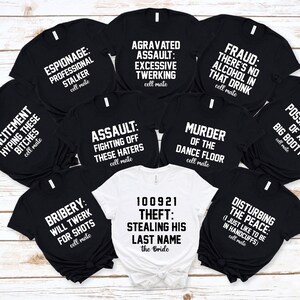 Funny Bachelorette Party Shirts, Crime Party Bridal Shower Shirts ...