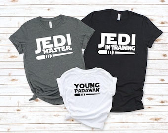 Star Wars Matching Shirts,Jedi Master,Jedi In Training,Young Padawan,Disney Kids Shirts,Disney Family Matching Shirts,Dad and Son Jedi Shirt