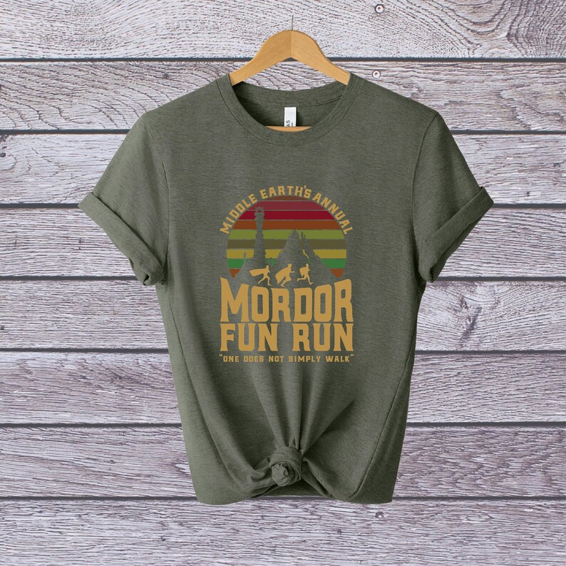 Mordor Fun Run Shirt, Ring Runners Design - Unisex Cotton Tee image 4