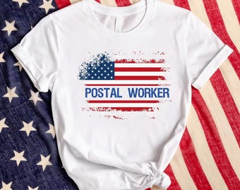 US Flag Postal Worker T-Shirt: Mail Carrier Gift