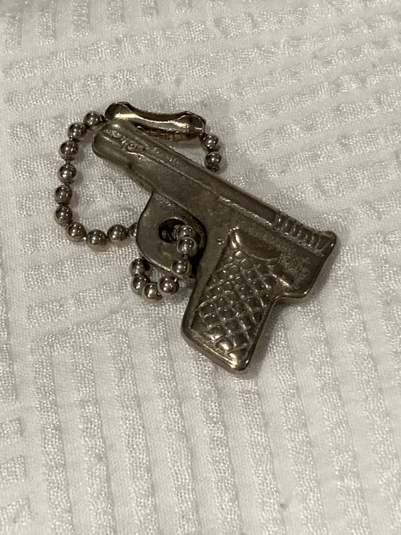 Tiny Gun keychain, silver toned keepsake, key rin… - image 6