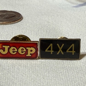 Vintage Jeep & 4x4 Enamel Pin Set – Gold-Tone Lapel Pins for Off-Road Enthusiasts – 1980s Auto Memorabilia, collectibles hard to find