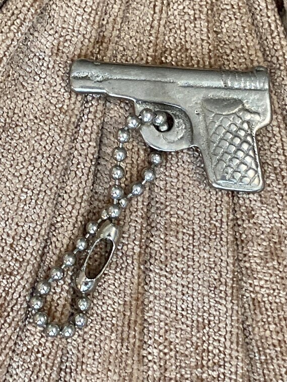 Tiny Gun keychain, silver toned keepsake, key rin… - image 5