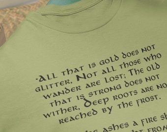 Camiseta con cita de Tolkien, «No todos los que vagan», Camiseta de aventura