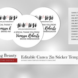 Red Aspen Thank You Sticker, editable, template, Thank You stickers, Red Aspen Marketing