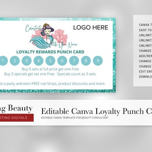 Colorstreet Loyalty Punch card, editable, template, Loyalty Punch card, editable Loyalty Punch card, Colorstreet Marketing