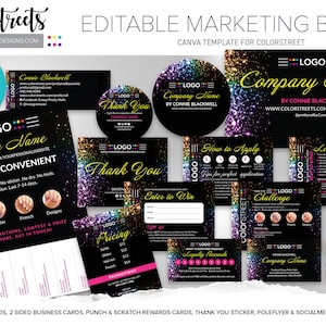 Colorstreet, Marketingbundel, Bewerkbaar, Canva, Visitekaartje, Kras eraf, Bedankt, Twosie, Prijs, Poleflyer, Aanmelden