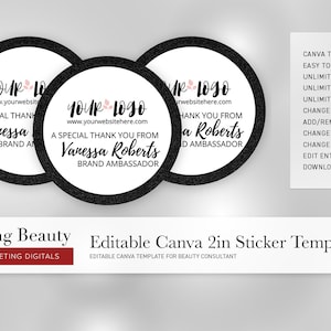 Red Aspen Thank You Sticker, editable, template, Thank You stickers, Red Aspen Marketing