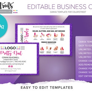 Colorstreet Loyalty Punch card, editable, template, Loyalty Punch card, editable Loyalty Punch card, Colorstreet Marketing