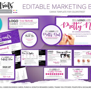 Colorstreet, Lot marketing, Modifiable, Toile, Carte de visite, À gratter, Merci, Twosie, Prix, Poleflyer, S'inscrire