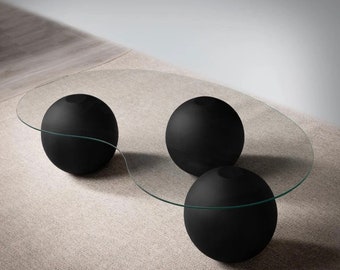 Mesa de centro de vidrio, patas de bola de madera maciza, bola de madera, pata de mesa de centro de mármol, patas de cama, bolas de madera decorativas, mesa central de sala de estar