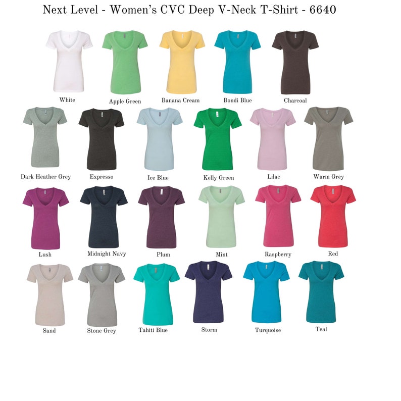 Next Level 6640 Editable Color Chart, Next Level 6640 Size Chart, Next ...