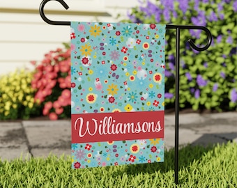Gepersonaliseerde tuinvlag met voorletter of naam, aangepaste tuinvlag, achternaam vlag, monogram vlag, buiteninrichting, vlag aangepaste tuin, veranda decor