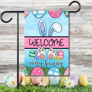 Easter garden flag, Boy Bunny flag, Happy Easter Front Door Decor, Easter Front porch decor, Happy Easter garden flag, Easter Flag,