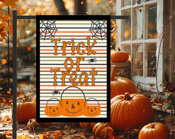 Halloween flag, Trick or treat flag, happy halloween flag, Halloween Garden Flag, Halloween garden Home Decor Outdoor, Halloween Yard Decor