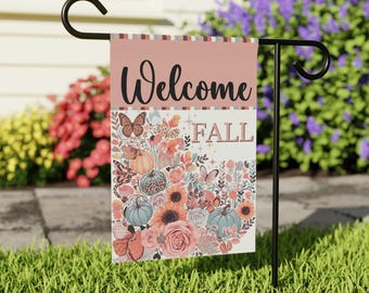 Welcome Fall Garden Flag,Double Sided,House Banner, Garden Flag,Welcome Flag, Yard Decor, Garden Decor, Porch Decor, Welcome Fall Pumpkin