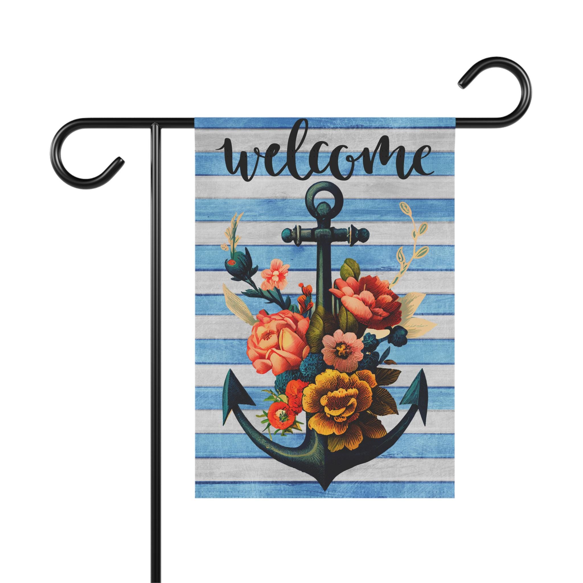 Personalized Anchor Sign, Anchor Welcome Garden Flag, Beach House Decor ...