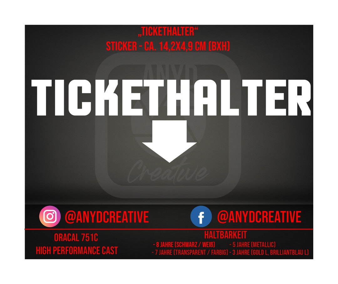 Fun Ticket Sticker Ticket Holder - Bumper Stickers, Stickers, Fun - Approx. 14.2 X 4.9 Cm ...