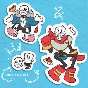 SANS AND PAPYRUS - Glossy Laminate Stickers