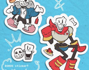 SANS AND PAPYRUS - Adhesivos laminados brillantes