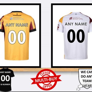 Personalisierte Bradford City Football Shirt Druck Wandkunst Poster Benutzerdefinierte Wohnkultur Geschenkidee Jeder Name Anzahl Drucke