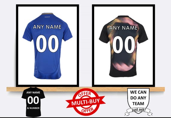 Maglia da calcio personalizzata del Leicester City stampa poster da parete idea regalo per decorazioni per la casa qualsiasi nome numero stampe Etsy Italia