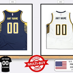 Personalised Indiana Pacers Basketball Jersey Print Wall Art Poster Custom Home Decor Gift Idea Any Name Number Prints