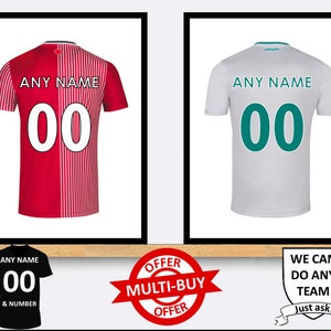 Gepersonaliseerde Southampton voetbalshirt print muurkunst poster aangepaste interieur cadeau-idee Elke naam Nummer wordt afgedrukt