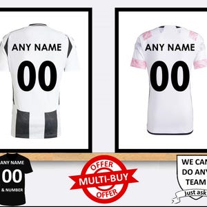Gepersonaliseerde Juventus voetbalshirt print muurkunst poster aangepaste interieur cadeau-idee Elke naam Nummer wordt afgedrukt
