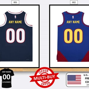 Personalised Denver Nuggets Basketball Jersey Print Wall Art Poster Custom Home Decor Gift Idea Any Name Number Prints