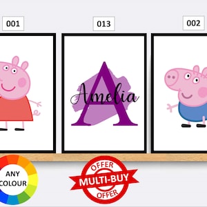 Impresiones personalizadas para niños, póster de arte de pared, dormitorio personalizado para niños, decoración de personajes de guardería, idea de regalo para niños, carteles para niños impresos