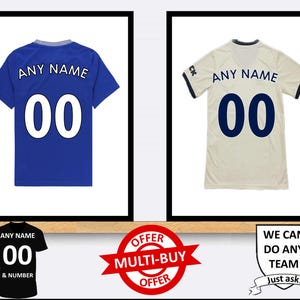 Personalised Everton Football Shirt Print Wall Art Poster Custom Home Decor Gift Idea Any Name Number Prints